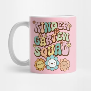 Groovy Kindergarten Squad Back To School Cute  Flower Retro Vintage Mug